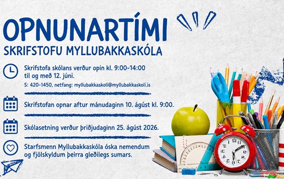 Lokun skrifstofu í sumar