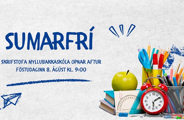 Lokun skrifstofu í sumar