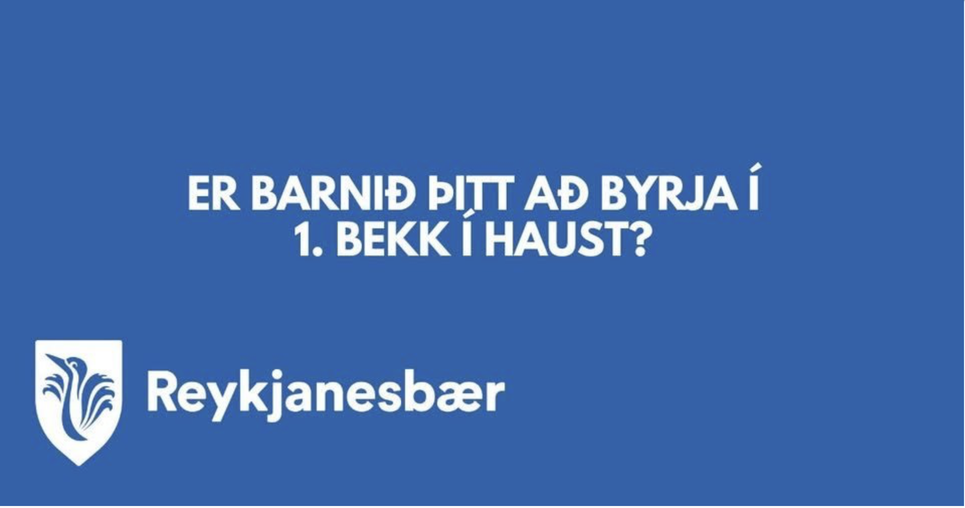 Innritun tilvonandi 1. bekkinga fyrir skólaárið 2026-2027