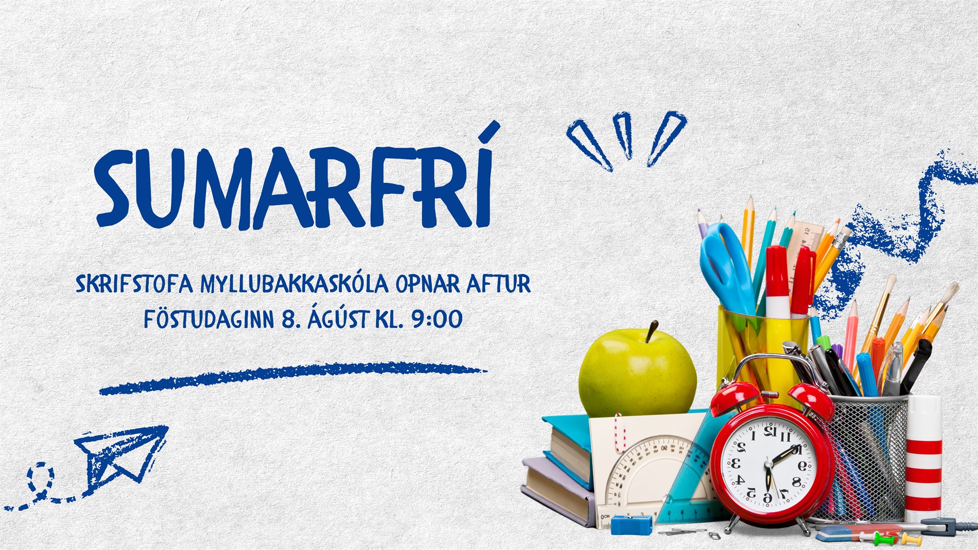 Lokun skrifstofu í sumar